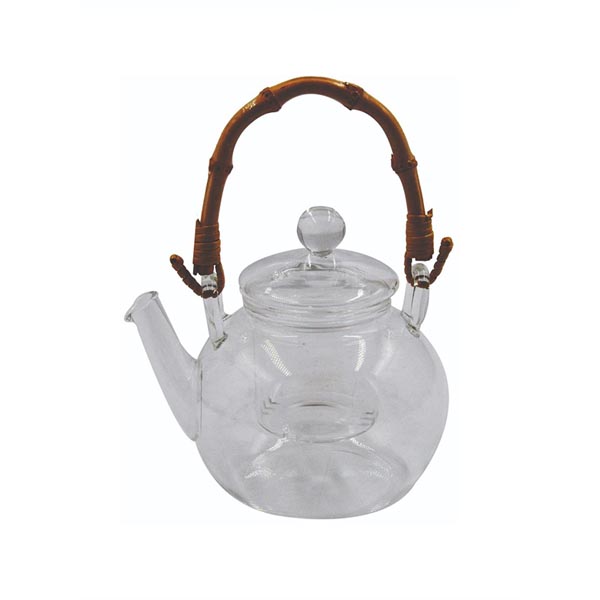 GLASS TEAPOT WITH WOODEN HANDLE