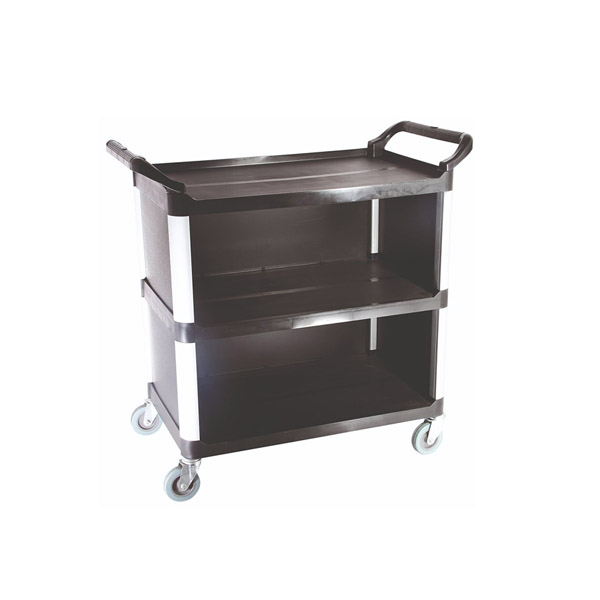 ALUMINIUM TROLLEY -3 PLASTIC SHELVES